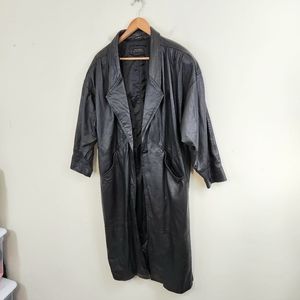 Express 90s Leather trench coat